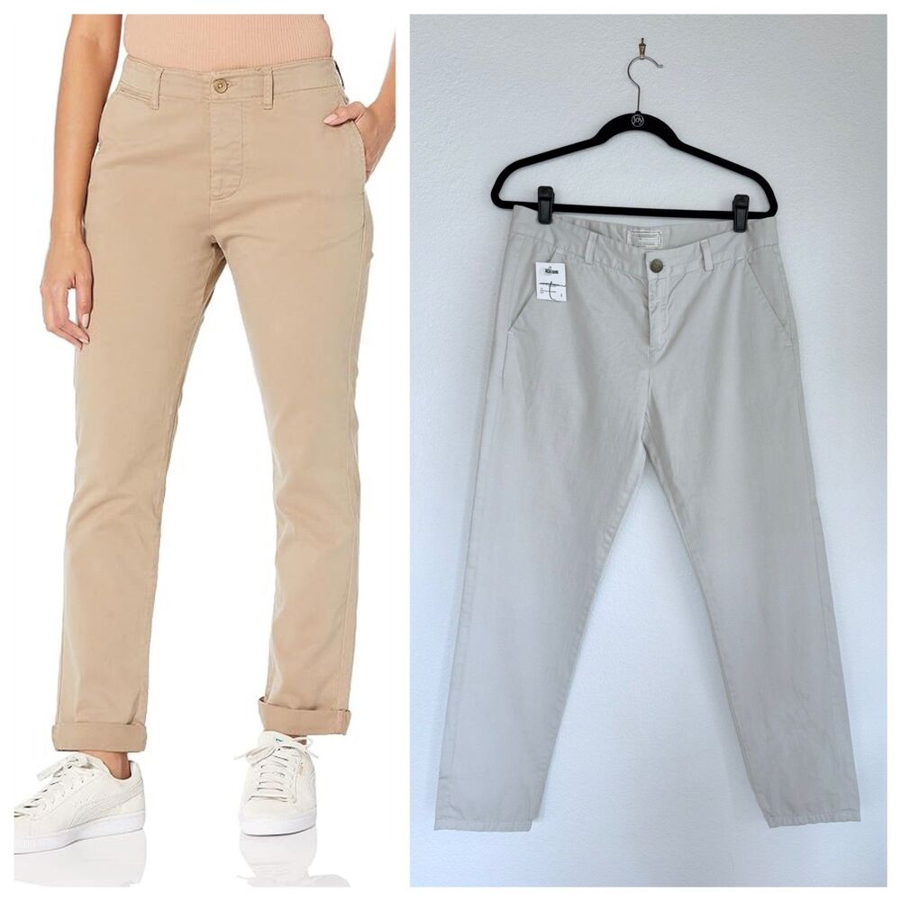 Current/Elliott Refurbished Women's Slim Fit Chino Pants in Khaki Tan Size 28